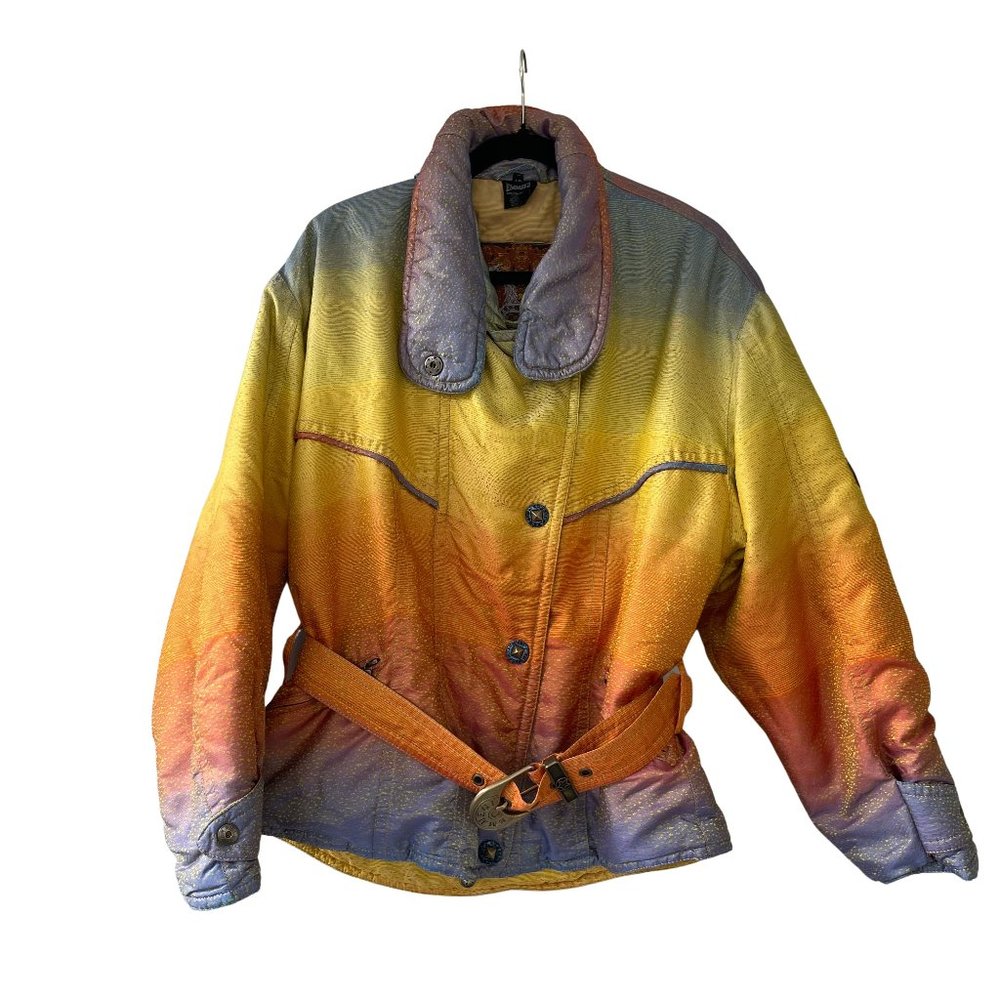 Vintage Emmegi Belted Winter ski jacket with high collar ladies size M/L